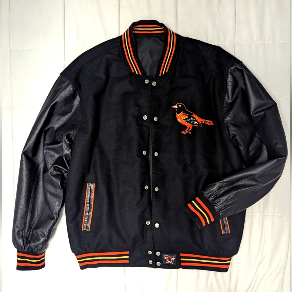 Vintage JH Reversible ORIOLES Varsity Jacket  2XL U.S.A